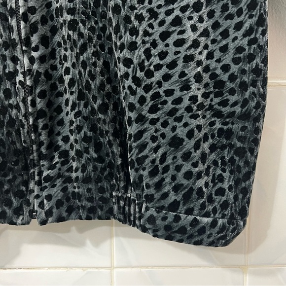 Vtg Leslie Fay S Petite Full Zip Burnout Velvet Leopard Print Jacket Retro 90s - Picture 3 of 10